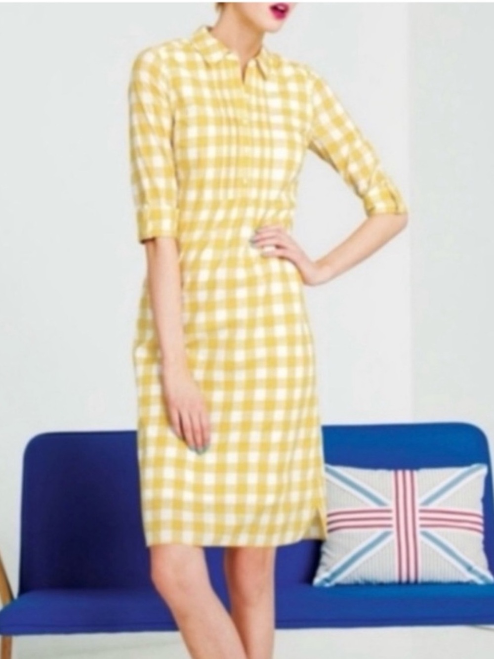 Boden Eleanor Gingham Plaid Shirt Dress